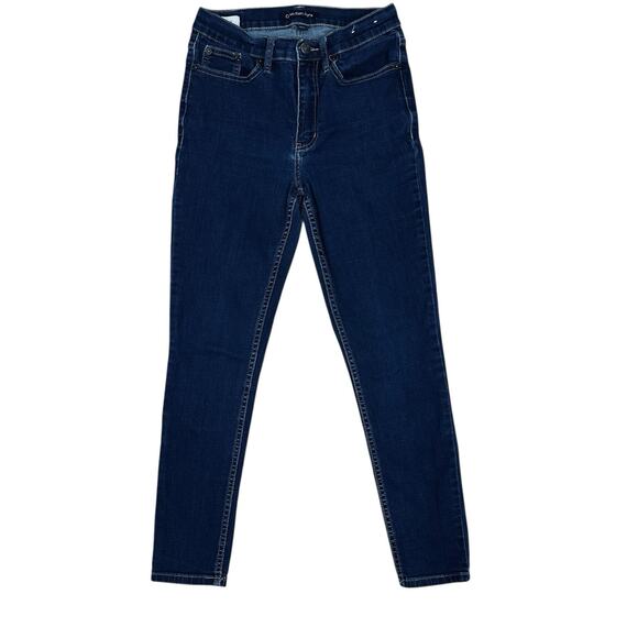 CALVIN KLEIN High Rise Skinny Jeans Women’s 27 Dark Stretch 26” Inseam - Picture 1 of 9